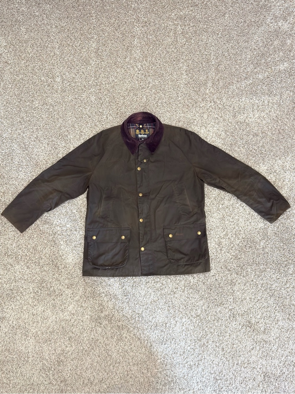 Barbour Ashby Waxed Jacket - Olive - XXL